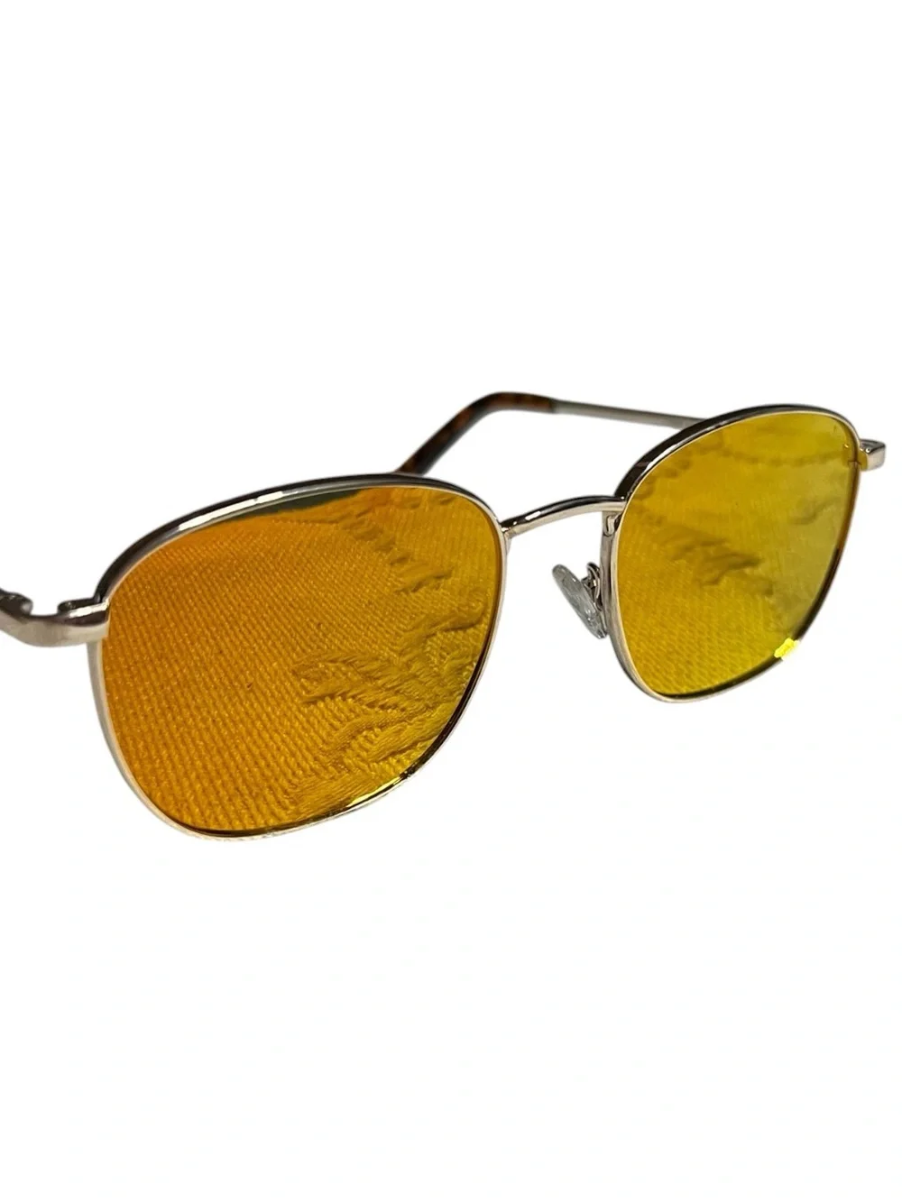 Le Specs Neptune Deux Gold Brass Mirror Square Sunglasses Unisex